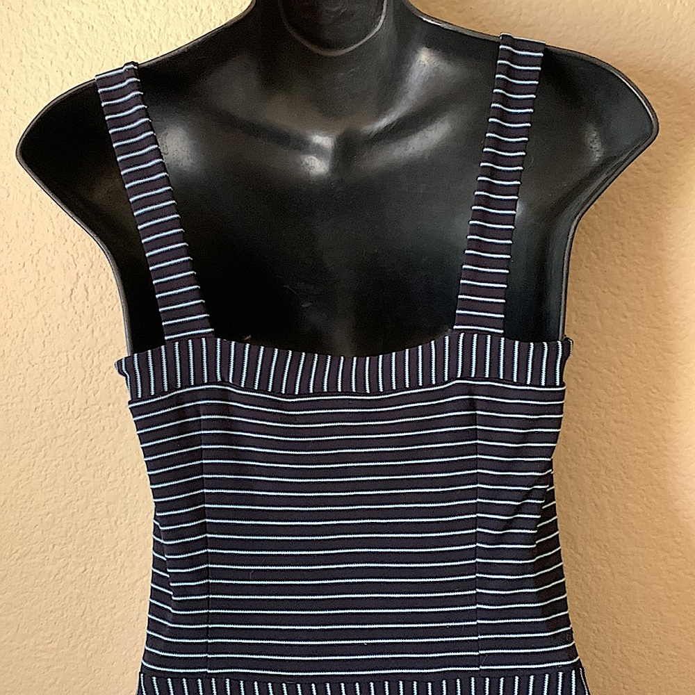 Ann Taylor Loft dark & light blue striped dress - Picture 4 of 7